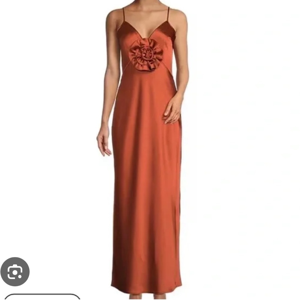 Gianni Bini Rust Satin Maxi Skirt